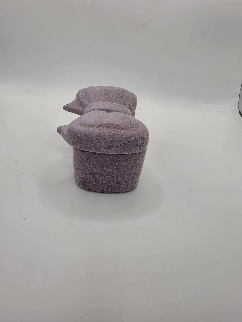 Marianne's Purple Flocked Velvet Bow Trinket Jewelry Box  Storage Case